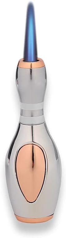 WEQTETJU Encendedor de antorcha, fresco, único encendedor de boliche, ajustable, recargable, resistente al viento, regalo para hombres (sin