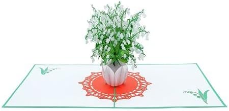 ETA Lily of the Valley – Tarjeta desplegable 3D de feliz cumpleaños con diseño de flores, para el día de la madre, mejores deseos para mamá, mujeres