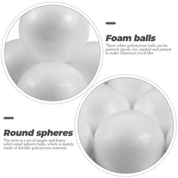 50 bolas de espuma para manualidades, bolas redondas de poliestireno de espuma blanca, bolas de espuma, bolas de decoración artística, bloques de