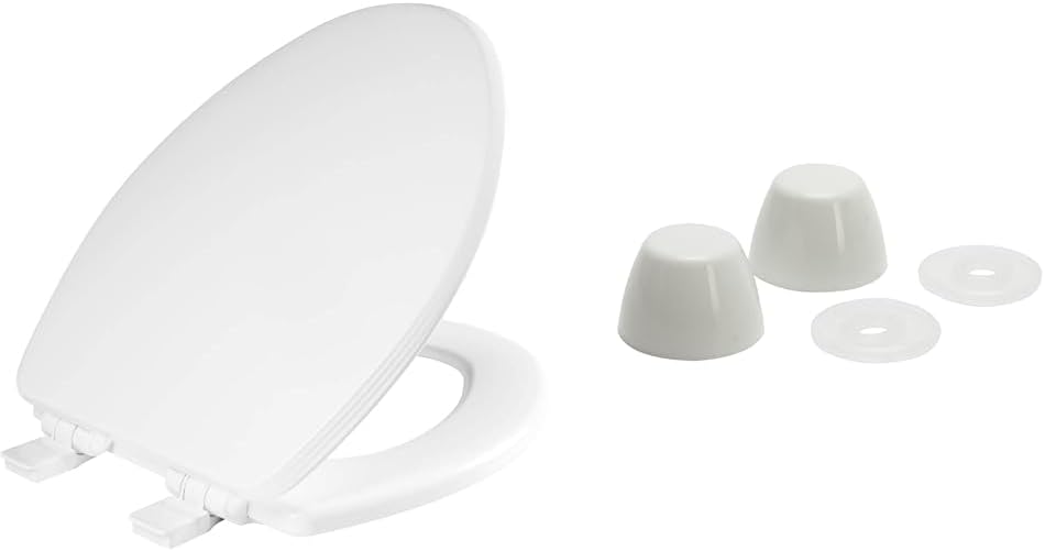 BEMIS 1600E4 000 Ashland – Asiento de inodoro con cierre lento, nunca se afloja y proporciona el ajuste perfecto, madera esmaltada, alargada, color