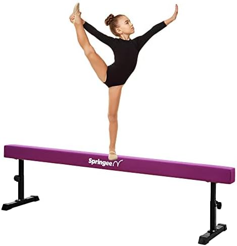 Equipo de gimnasia con haz de equilibrio de 8 pies para el hogar, ajustable, vigas de equilibrio de gamuza sólida con dos cerraduras para