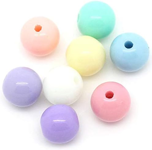 600 cuentas de acrílico pastel redondas surtidos colores pastel de 0.315 in o 38 pulgadas de diámetro con agujero de 0.063 in