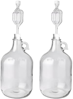 FastRack fermentador de vino de vidrio incluye Airlock, capacidad de 1 galón, transparente (B00BEYREIW), 1 unidad (paquete de 2)