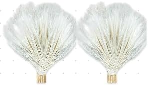 Trigo blanco artificial secado orgánico 150 tallos de 36 pulgadas x 70-76 tallos por paquete, juego de (2) dos paquetes