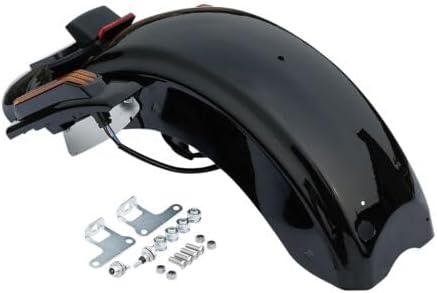 TCMT Alforjas estiradas de 4 pulgadas y guardabarros trasero LED para Harley Road King Road Glide Street Glide Electra Glide Ultra Limited 14-23