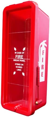 Paquete de 4 gabinetes extintores de plástico resistente de 10 libras, color rojo para extintores de 10 libras