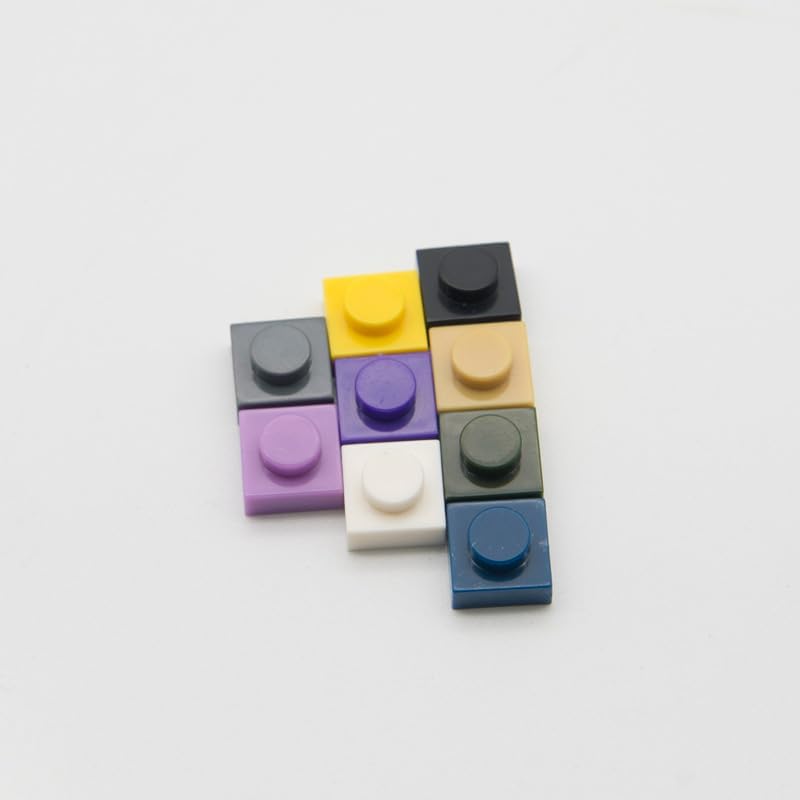 Placas azules clásicas a granel, placa azul 1×1, placas de construcción planas de 200 piezas, compatibles con piezas y piezas de Lego 1×1 placas
