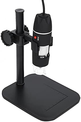 Microscopio S02 50-500X 8LED Luz blanca USB Digital Binocular Microscopio Instrumento con soporte de elevación Soportes para microscopio (Color