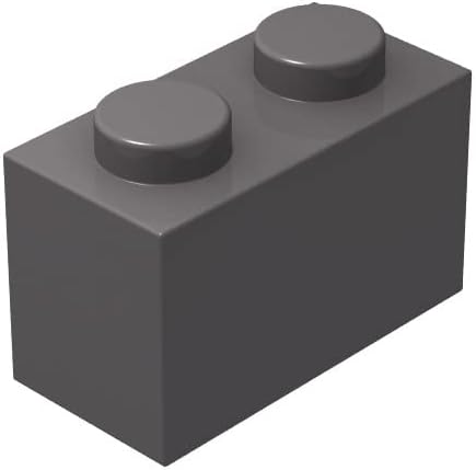 Bloque de ladrillos clásico a granel, ladrillos gris oscuro 1×2, ladrillos de construcción planos 100 piezas, compatible con piezas y piezas de Lego