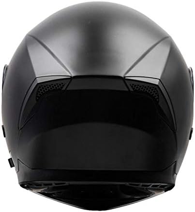 YEMA YM-831 – Casco integral para motocicleta con visor doble, S, Negro mate