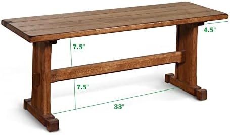 Sunny Designs Sedona – Banco lateral de madera Mindi de 18.5 pulgadas en roble rústico