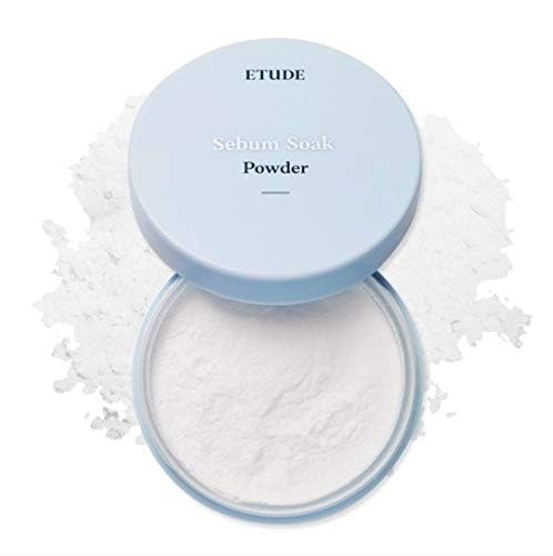 ETUDE Polvo de remojo Sebum 0.18 oz (23AD)  Polvo de maquillaje para rostro graso con control de sebo, efecto suave en la piel y acabado mate