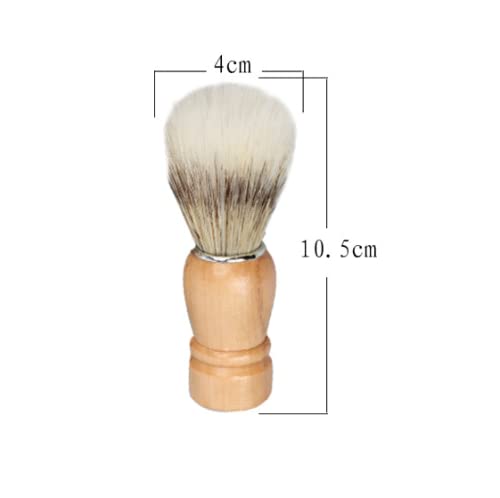 WOIWO Cepillo de espuma para jabón de afeitar, cepillo de espuma de afeitar, cepillo de peluquero, cepillo de madera de espuma de 1 Uds