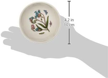 Portmeirion Botanic Garden – Tazón bajo pequeño de 3.75 pulgadas (juego de 4), diseño de “Forget-Me-Not”, porcelana fina, resistente a las astillas,