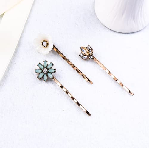 YADIRF Paquete de 6 pines vintage Bobby Horquilla Rhinestone Jeweled Elegant Unique para el cabello DIY Accesorio
