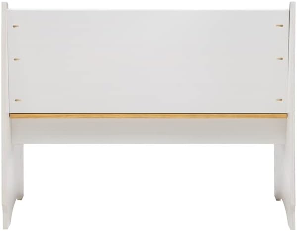 Linon Delk – Banco grande de madera con respaldo de 2 tonos, color miel y blanco