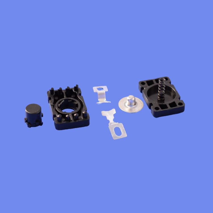Paquete de 30 interruptores de botón micro autobloqueante plano de 2 pines con agujero, mini botón de encendidoapagado, JIA Teng KAN-28 1.5A 250V