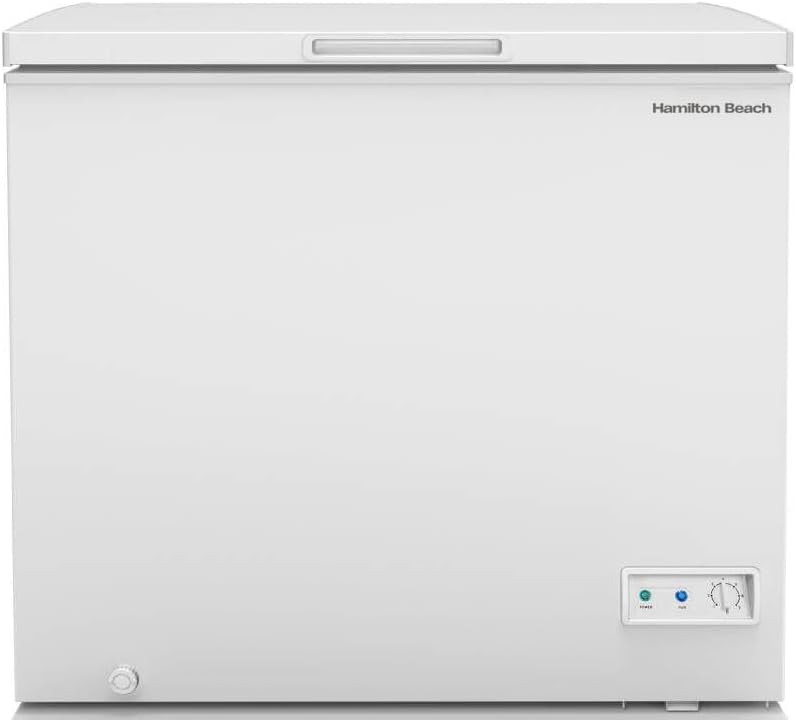 Hamilton Beach HBFRF700-WHITE-COM, congelador profundo, 7 pies cúbicos de capacidad, cesta de alambre recubierta de vinilo extraíble con termostato