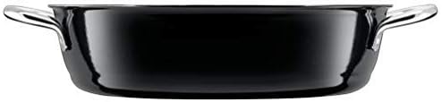 Silit Sartén para asar sin revestimiento Ø 11.0 in, color negro, profesional, fabricado en Alemania, borde de vertido de acero inoxidable, mango de