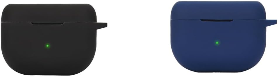 DAYJOY – Juego de 2 fundas protectoras de silicona suave compatibles con Jabra Elite 10Elite 8 Active con llavero (negro y azul)