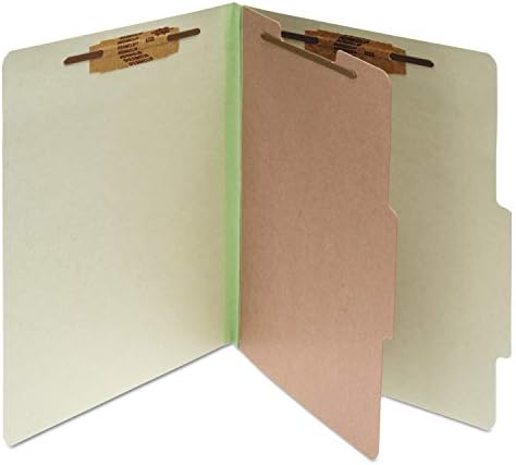 ACCO BRANDS Carta de clasificación de cartón prensado de 25 puntos, carta, 4 secciones, verde hoja, 10caja (15044)