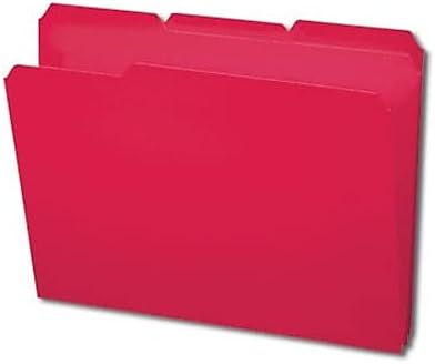 Smead 10501 Carpetas de archivo de polietileno impermeables 13 corte superior con pestaña carta roja 24caja