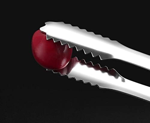 Pinzas de cocina de acero inoxidable plateado de 7 pulgadas para cocinar a la parrilla con bloqueo de alimentos, utensilios, pinzas de alimentos