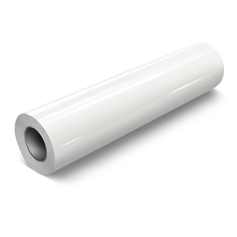 VViViD White Gloss DECO65 – Vinilo adhesivo permanente para Cricut, Silhouette y Cameo (rollo a granel de 50 pies x 11.8 pulgadas)