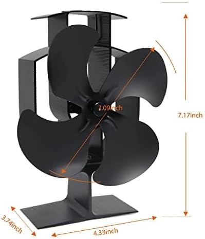 ZHENGXOO Ventilador de estufa de leña alimentado por calor, ventilador de chimenea no eléctrico, ecológico y ahorra energía, para quemador de leña
