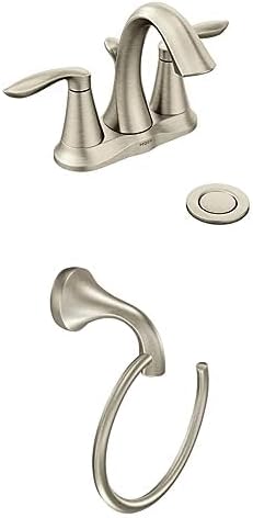 Moen 6410ORB Eva – Llave de lavamanos de dos mandos con conjunto de drenaje
