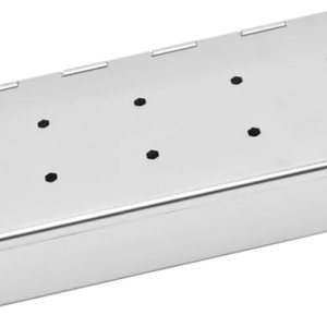 Caja ahumadora de 9 pulgadas para parrilla de gas o carbón, caja de virutas de madera de acero inoxidable con tapa con bisagras, añade un delicioso Caja ahumadora de 9 pulgadas para parrilla de gas o carbón, caja de virutas de madera de acero inoxidable con tapa con bisagras, añade un delicioso