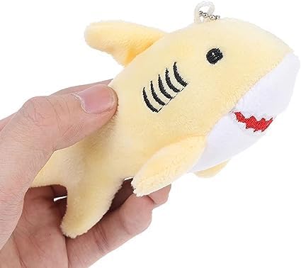 Llavero de tiburón de peluche gris con forma de tiburón suave, juguetes de peluche de animales de la vida oceánica, llavero para bolsa, bolso,