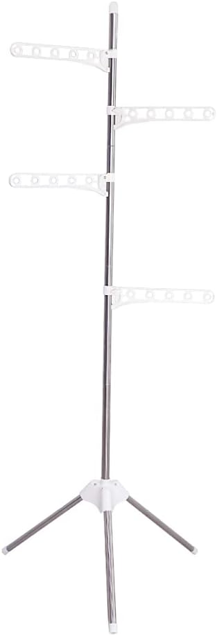 BAOYOUNI Estante plegable para secado de ropa, trípode plegable, colgador de abrigos, estante de almacenamiento de ropa, organizador portátil de