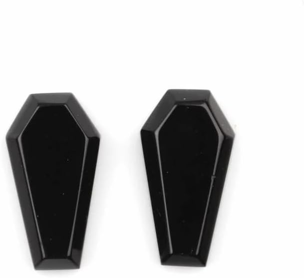Cabujones de forma de ataúd de ónix negro natural de 0.394×0.669 in para la fabricación de joyas, colgantes, aretes, cuentas de fabricación de joyas