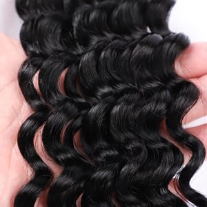 RLHAIR Cabello humano trenzado de onda profunda, cabello humano a granel para trenzar, sin trama, 3.53 oz (1 paquete, 2 paquetes), 100% cabello