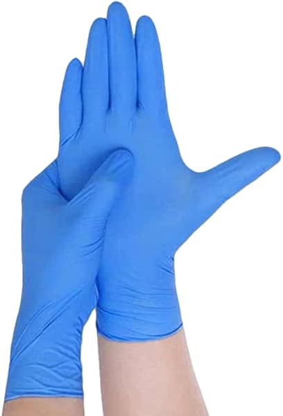 Guantes de vinilo de nitrilo  Azul  Desechables  5 mil  10 cajas  Sin polvo ni látex