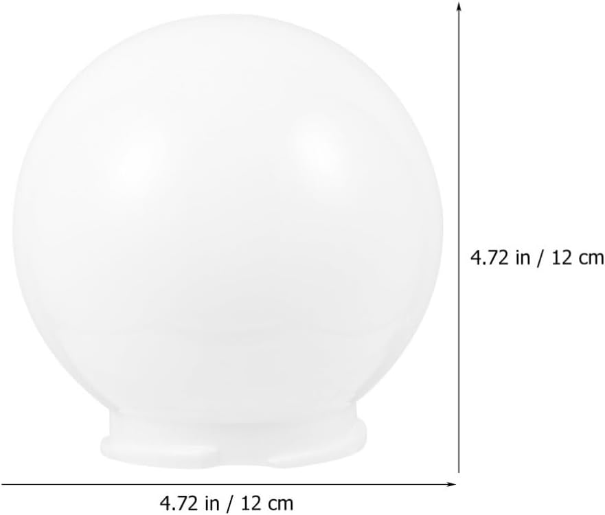 2 unids acrílico lámpara poste globo con cuello blanco lámpara sombra redonda de plástico globo de luz apertura cuello ventilador de techo cubiertas