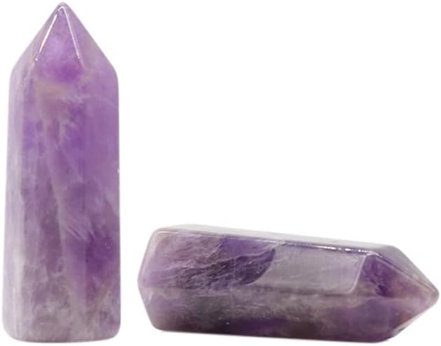 LE SKY 8 piezas de piedras decorativas naturales hexagonales con forma de varita curativa ágata de cristal curativo piedras energéticas para joyería