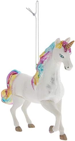 Adorno de unicornio navideño de cristal