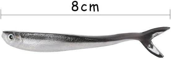 20 unids 10 unidsbolsa 3.1 in gusanos de camarón suave cebo de pescado plata silicona wobblers equipo de pesca jigging cebo de pesca jig cabeza cebo