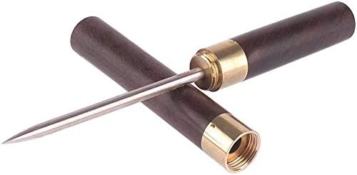 Palillos de hielo de acero inoxidable con mango de madera y cubierta de seguridad para cocina, bares, camareros, pícnics, camping y restaurante, (2
