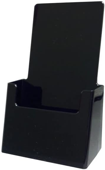 YOUNISALE Folleto de tres pliegues de 4 pulgadas de ancho, soporte para menú, encimera, organizador de mesa (paquete de 1, negro)