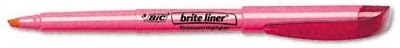 Brite Liner BIC – Resaltador, punta de cincel, tinta rosa fluorescente, 1 docena