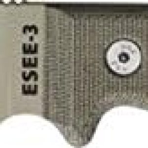 ESEE Cuchillos 3SKODT Part Serrated Model 3 Cuchillo de hoja fija con mango de micarta de lona verde OD ESEE Cuchillos 3SKODT Part Serrated Model 3 Cuchillo de hoja fija con mango de micarta de lona verde OD