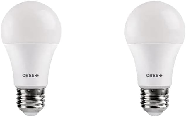 Cree Lighting Exceptional Series – Bombilla A19, bombilla LED regulable de 5000 K, 40 W + 460 lúmenes, luz diurna, paquete de 2