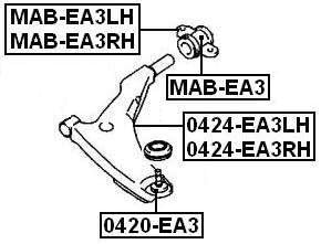 Mr554381 – Buje del brazo trasero Brazo de control delantero izquierdo para Mitsubishi – Febest