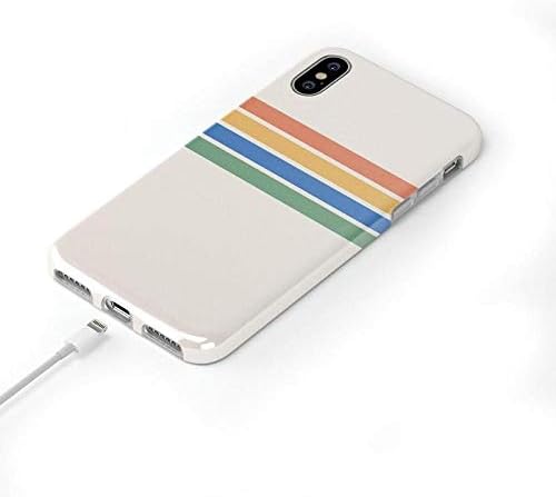 Casely Funda compatible con iPhone XXS  Funda de bloque de color de rayas arcoíris
