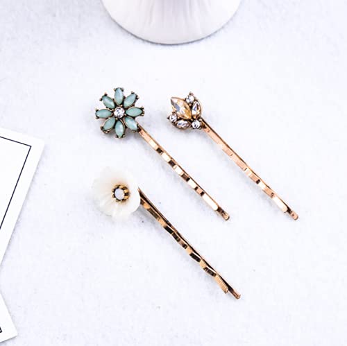 YADIRF Paquete de 6 pines vintage Bobby Horquilla Rhinestone Jeweled Elegant Unique para el cabello DIY Accesorio