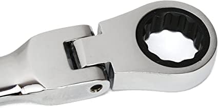 Aoktorkit Herramienta métrica de trinquete de cabeza flexible de 0.709in, llave de trinquete profesional de cromo vanadio de acero 72 dientes, 12
