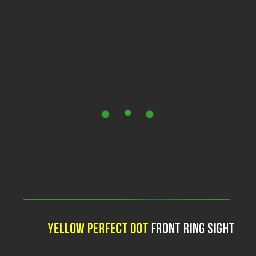 Night Fision Tritium Perfect Dot – Mira frontal compatible con Sig P320P365, anillo amarillo #8 frontal